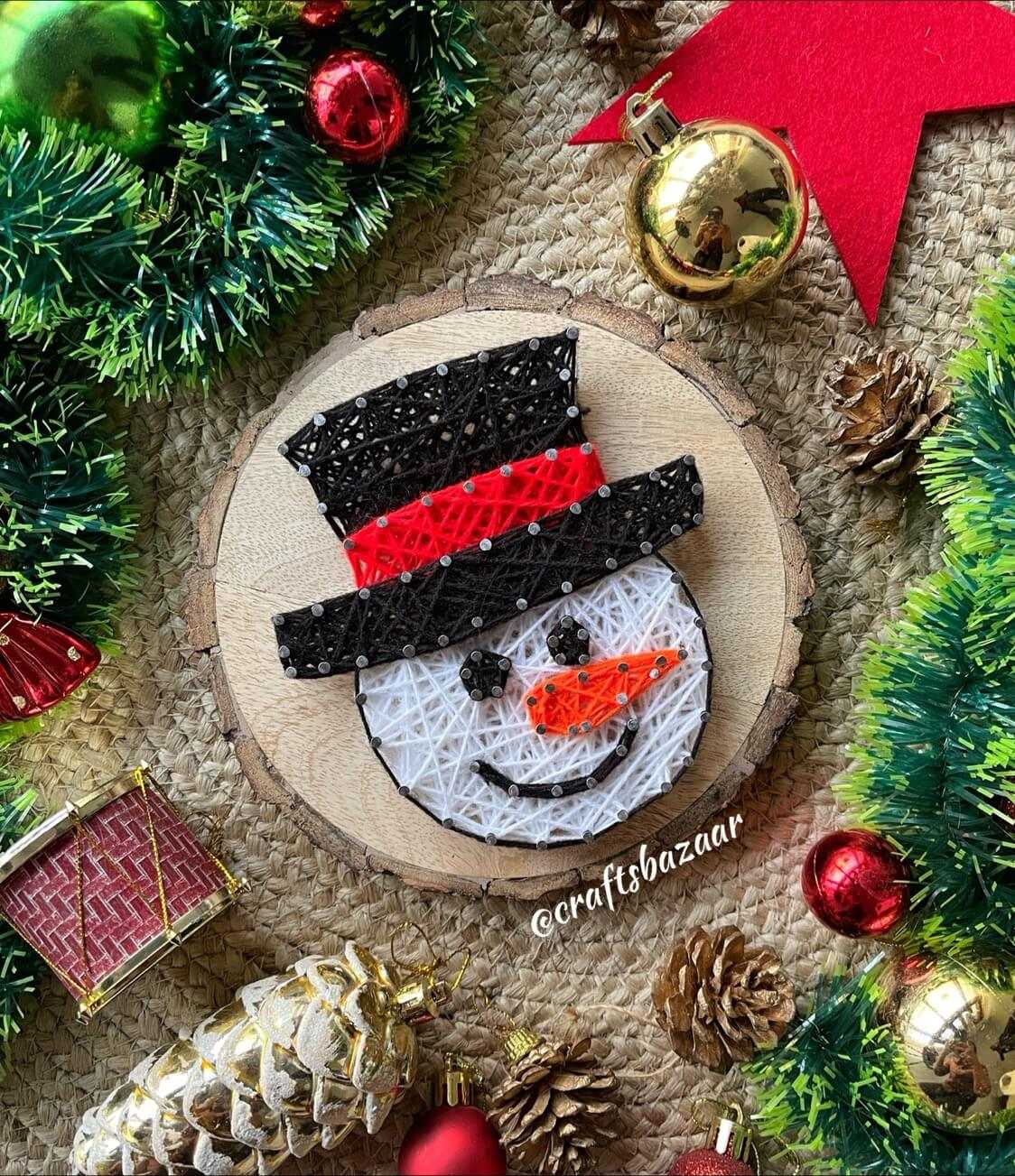 Snowman String Art - Christmas Décor - Craftsbazaar