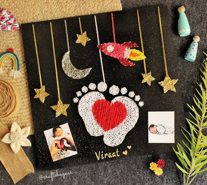 Space Baby- Kids String Art with Photo Clips - Craftsbazaar