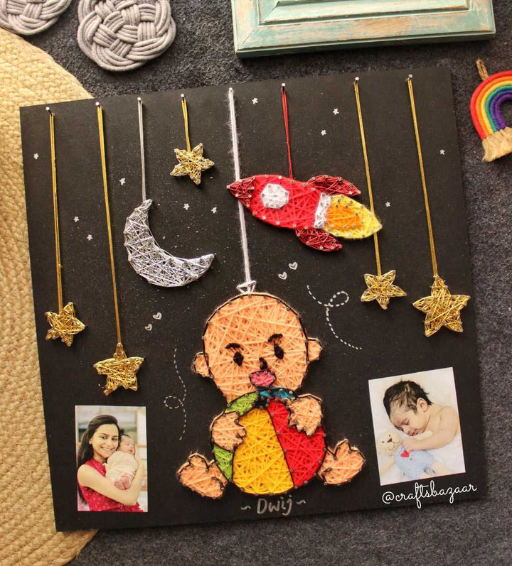 Space Baby- Kids String Art with Photo Clips - Craftsbazaar