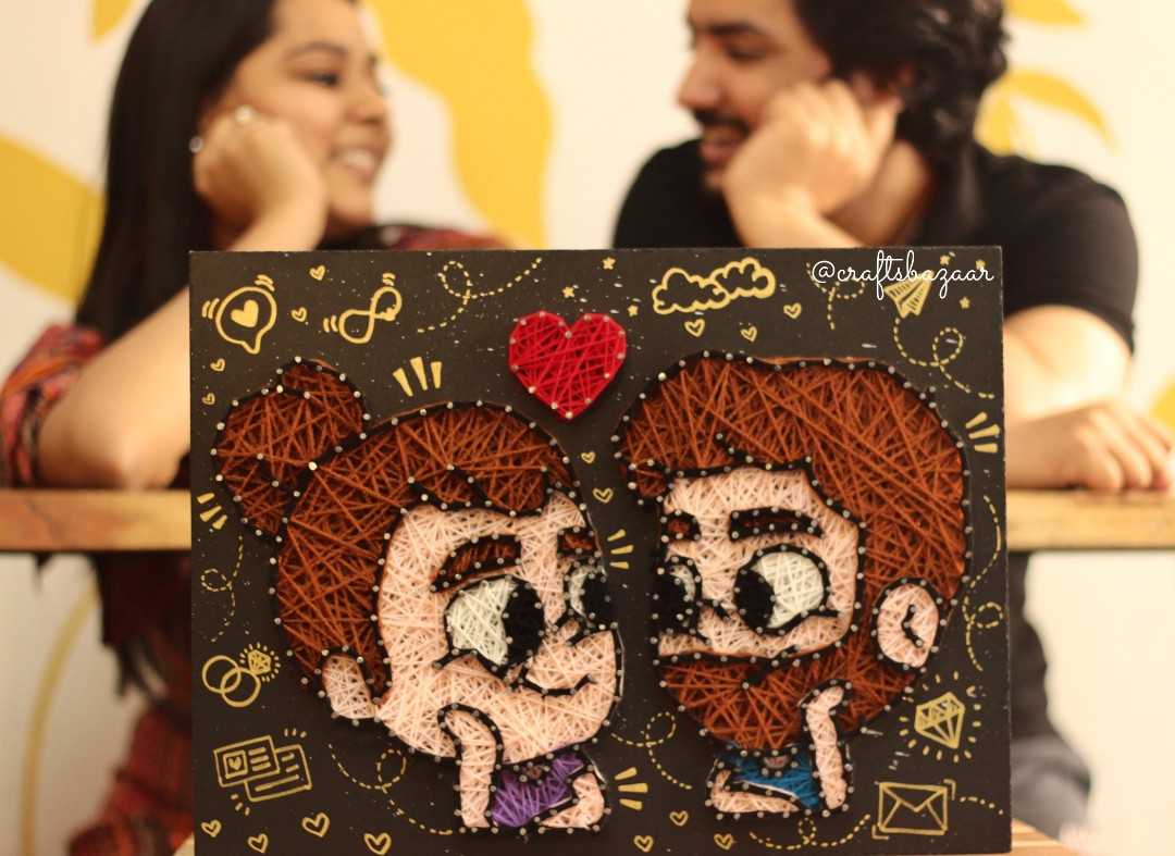 The Sight of Love - Illustration Couple String Art - Craftsbazaar