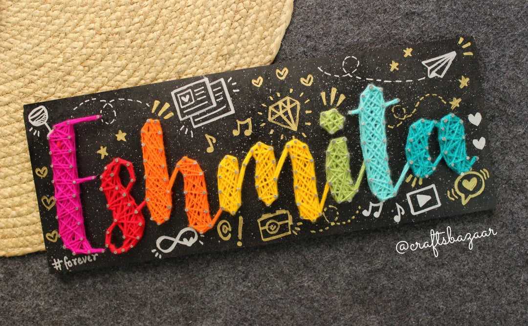 Wee- Personalised Colorful Name String Art - Craftsbazaar