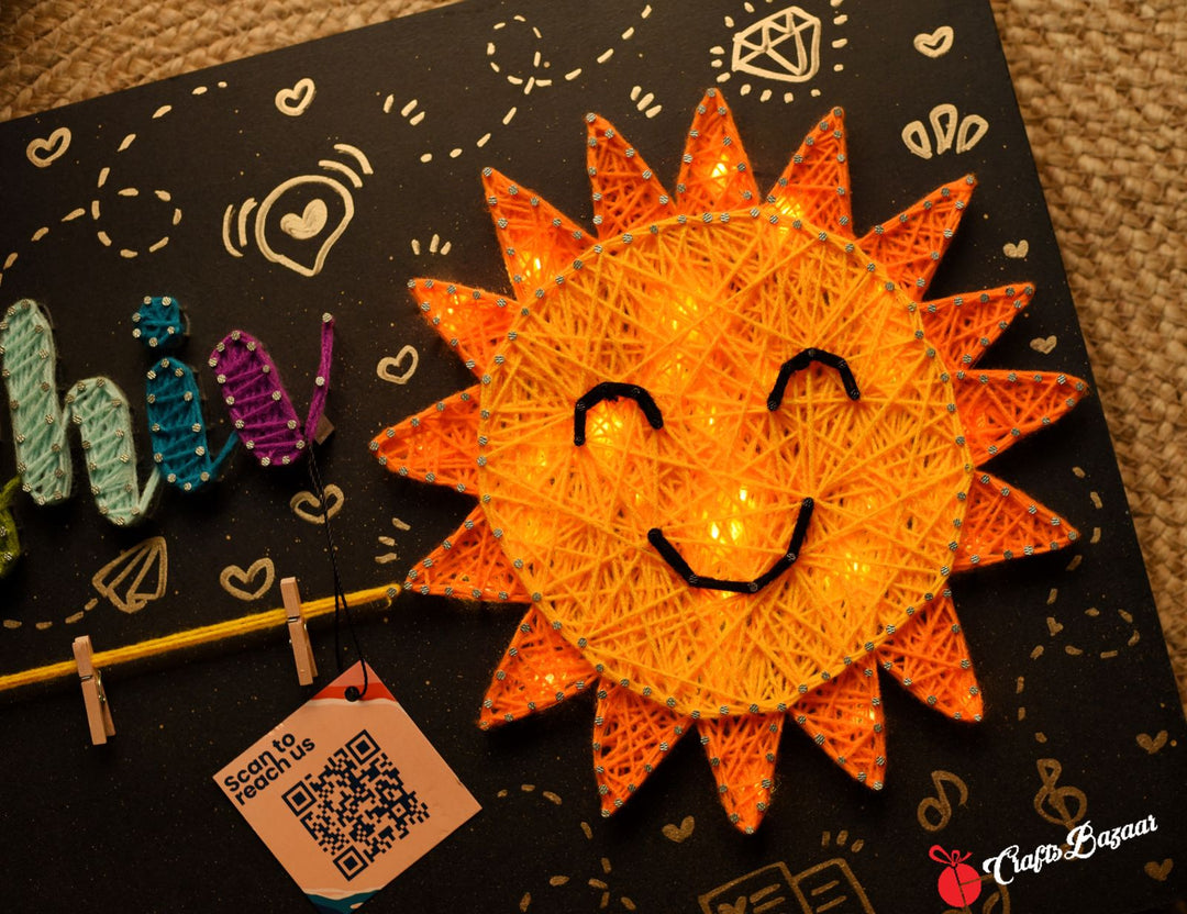 Lighting Sun Kids Name String Art with photos