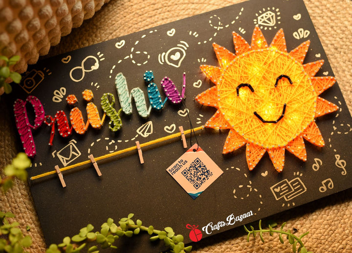 Lighting Sun Kids Name String Art with photos