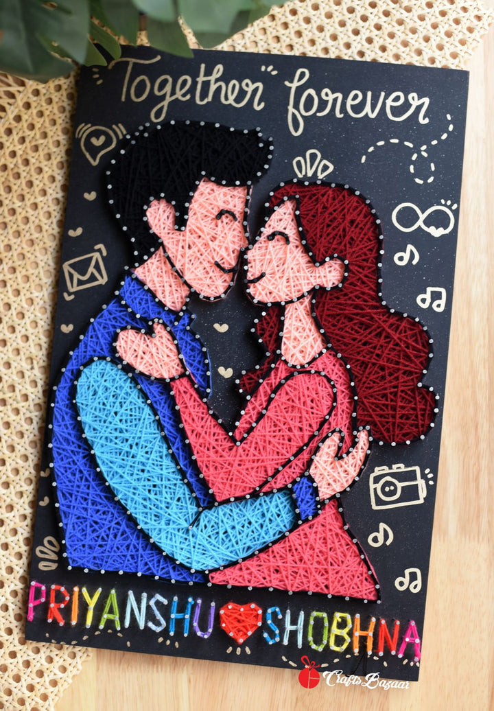 Together forever Love- Illustration Couple String Art