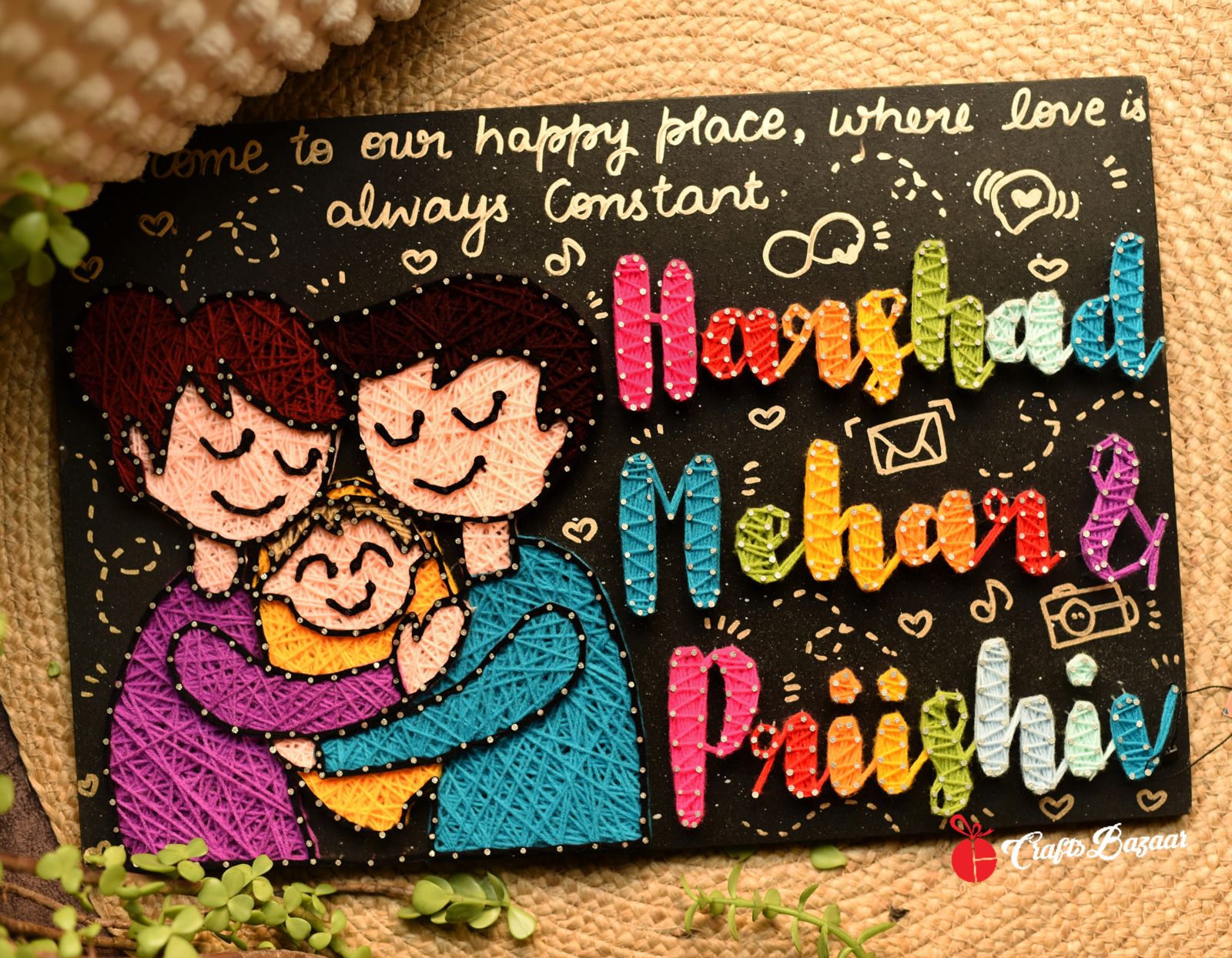 Family- Customised Names String Art -Personalized Wall Decor – Craftsbazaar