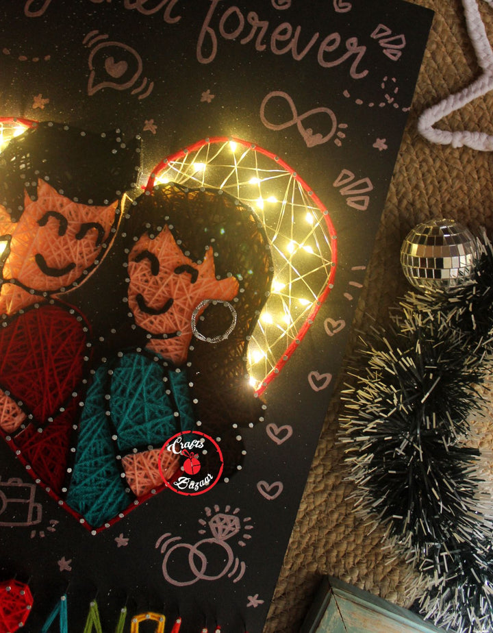 Forever love- Couple String Art with lights