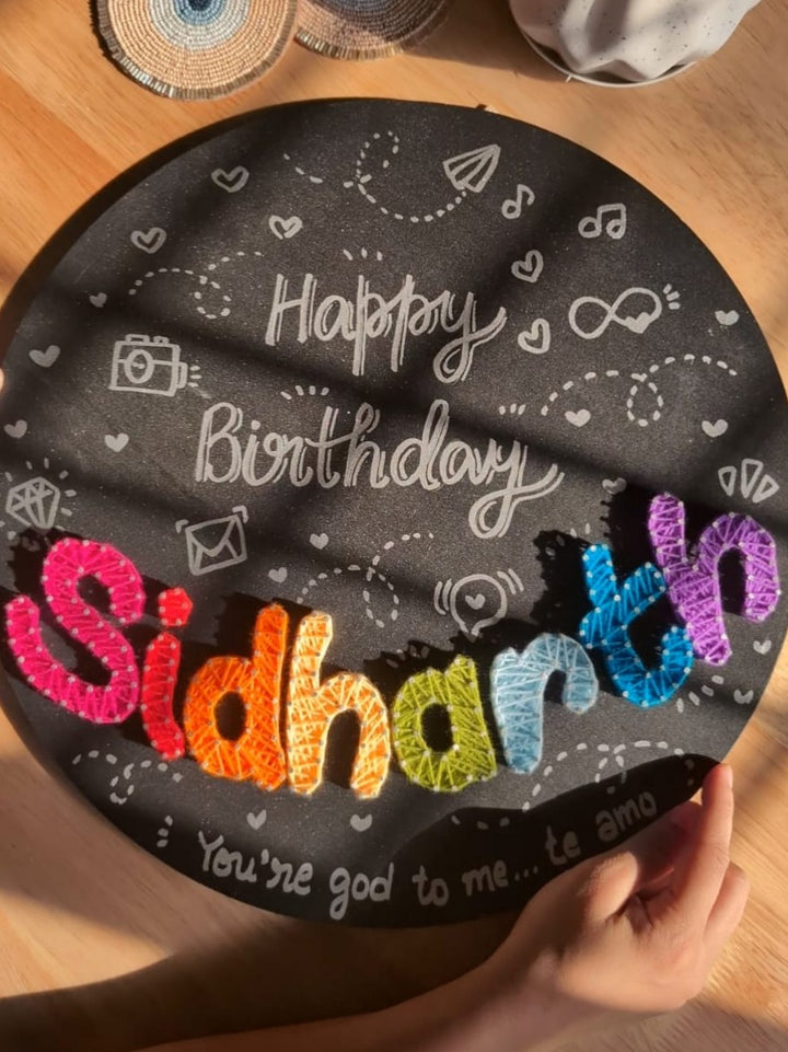 Birthday String Art Name Board