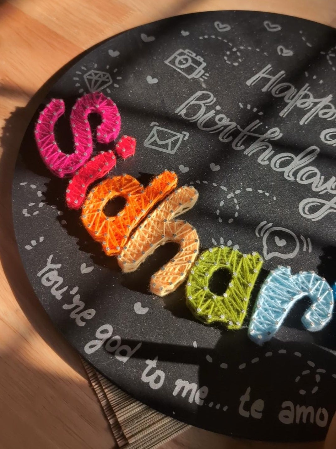 Birthday String Art Name Board