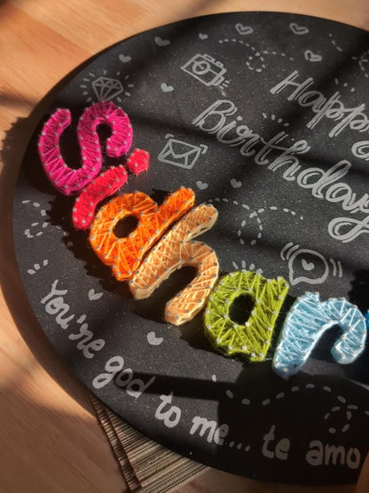 Birthday String Art Name Board