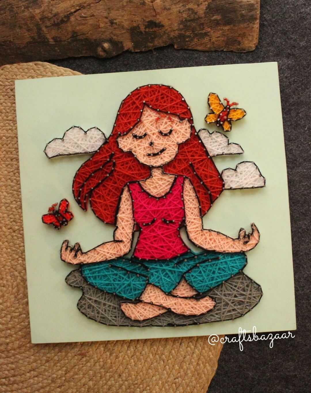 Yoga Lady String Art - Home Décor Wall Art - Craftsbazaar