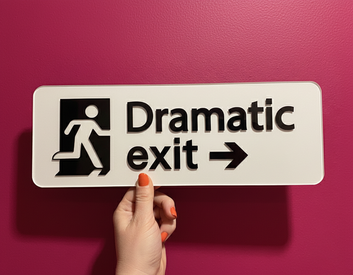 Dramatic Exit Acrylic Sign