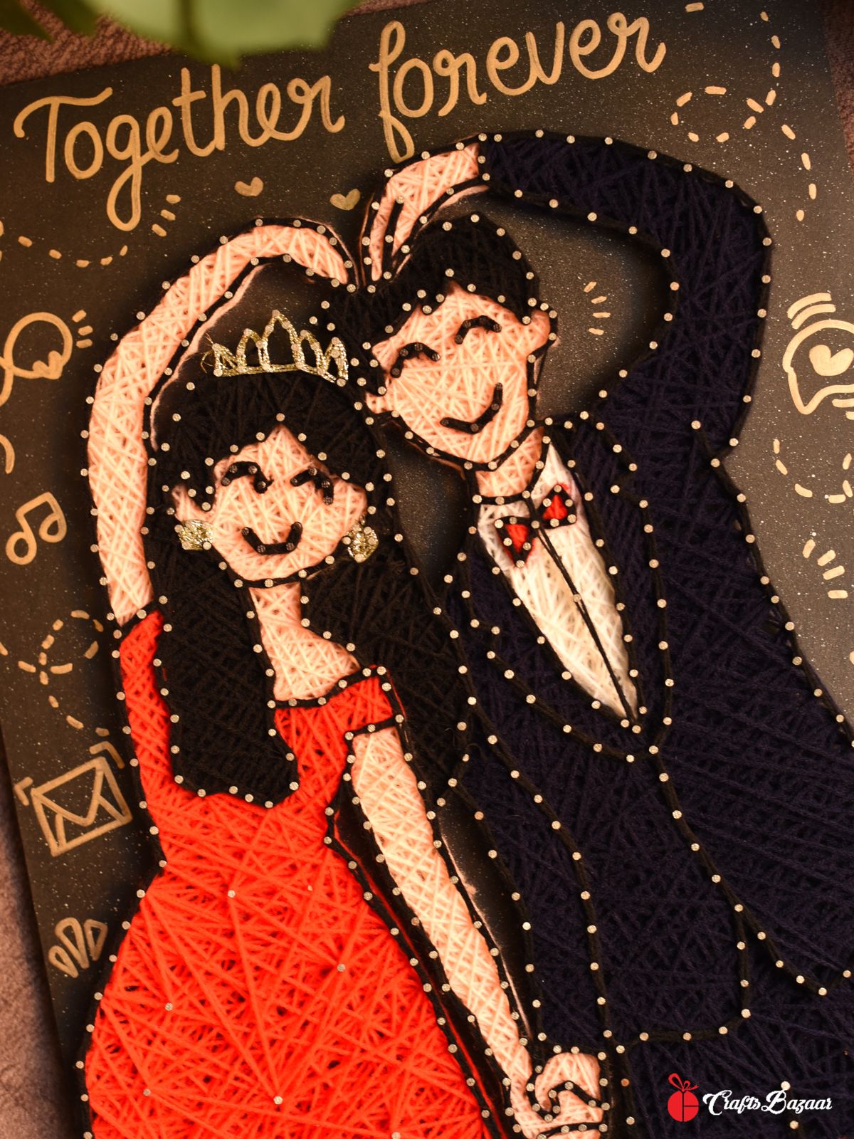 Got Married- Illustration Couple String Art