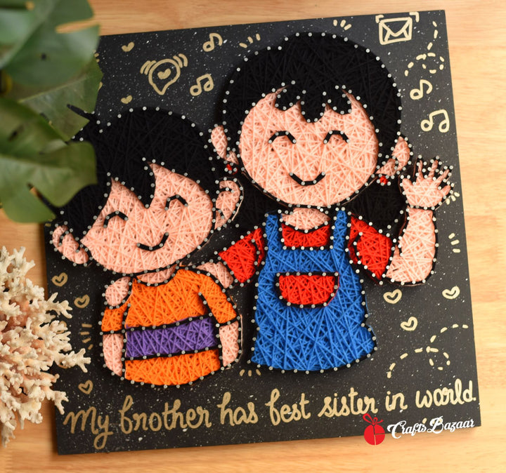 Brother sister string art