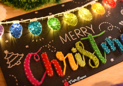 Merry Christmas Twinking Lights String Art