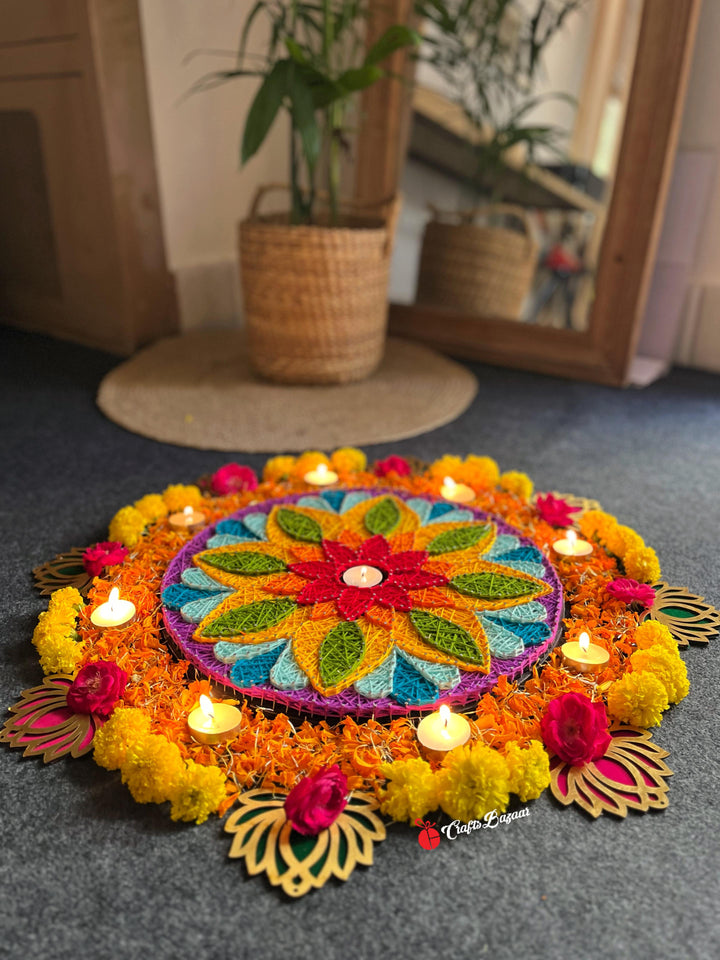 Colorful Rangoli String Art - Indian Festive Décor