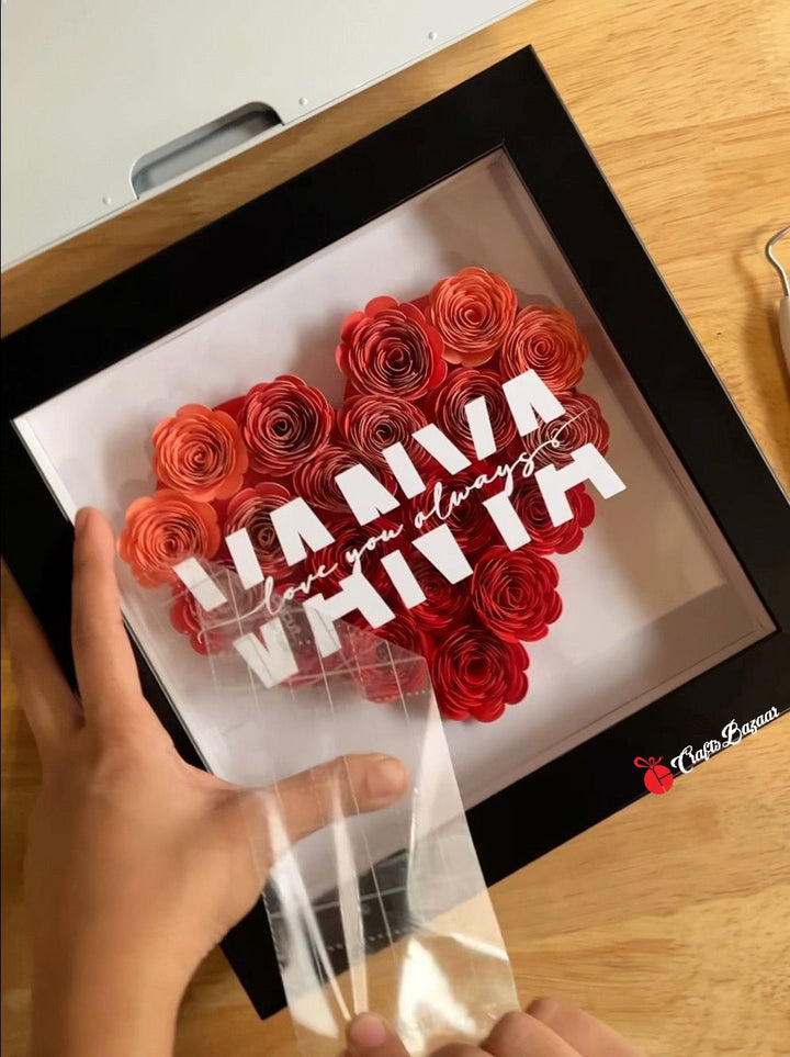 Personalised Rose Heart Name Frame